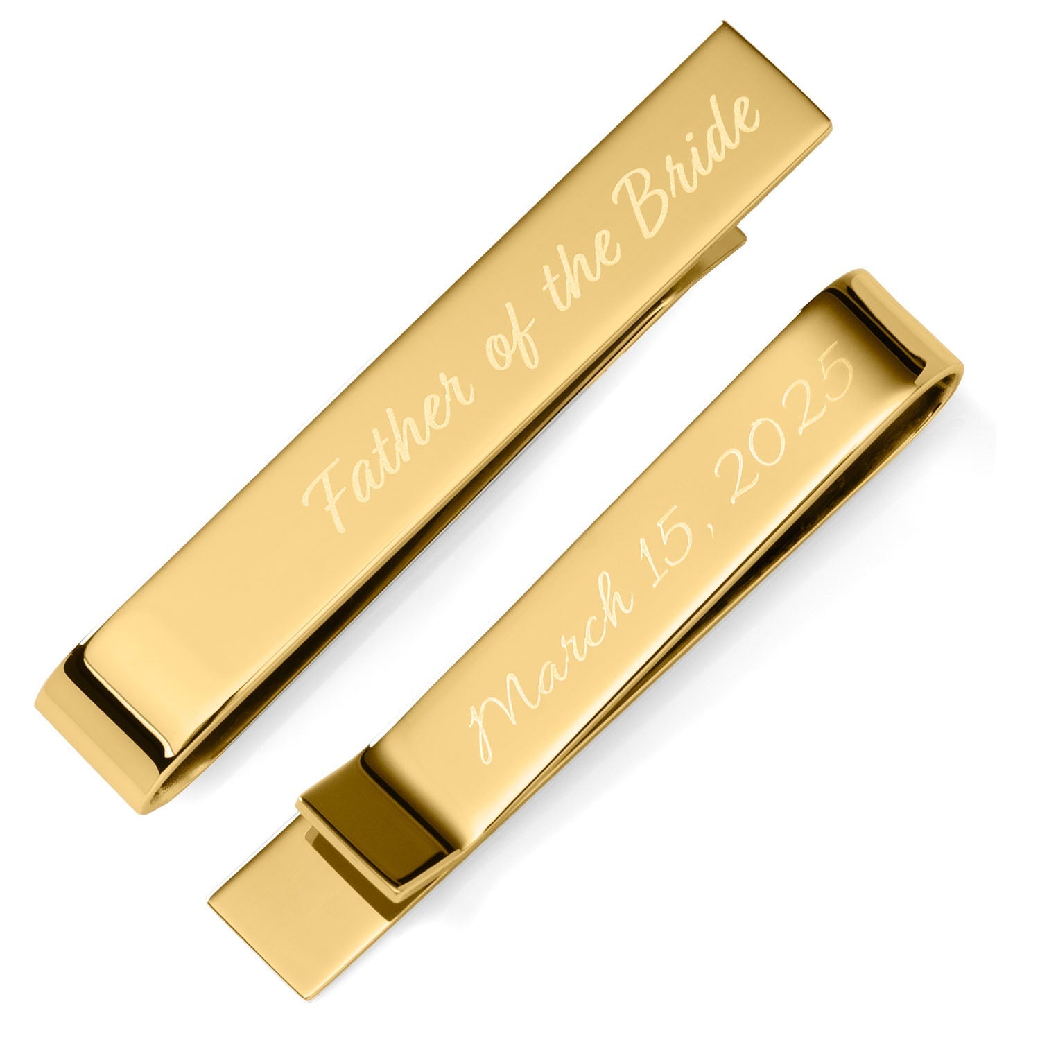 Wedding Title Engravable Gold Tie Bar - SARTORO49