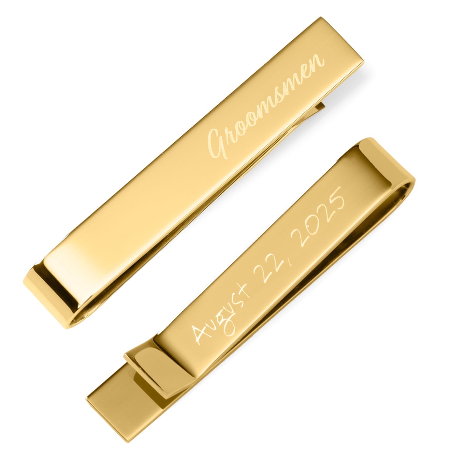 Wedding Title Engravable Gold Tie Bar - SARTORO893