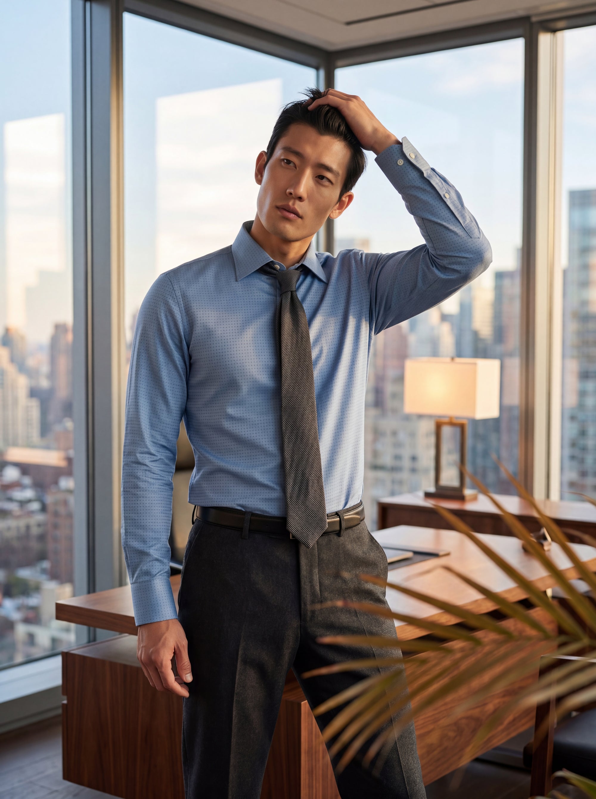 weldon-blue-dobby-dot-shirt-executive-office477