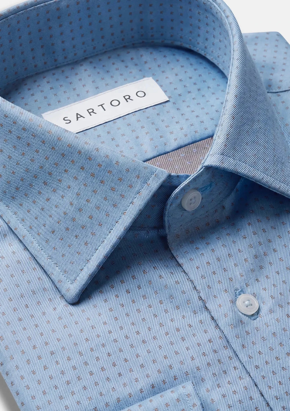 Weldon Blue Dobby Dot Shirt287