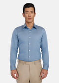 Weldon Blue Micro Jacquard Shirt - SARTORO