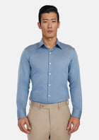 Weldon Blue Micro Jacquard Shirt - SARTORO436