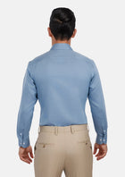 Weldon Blue Micro Jacquard Shirt - SARTORO526