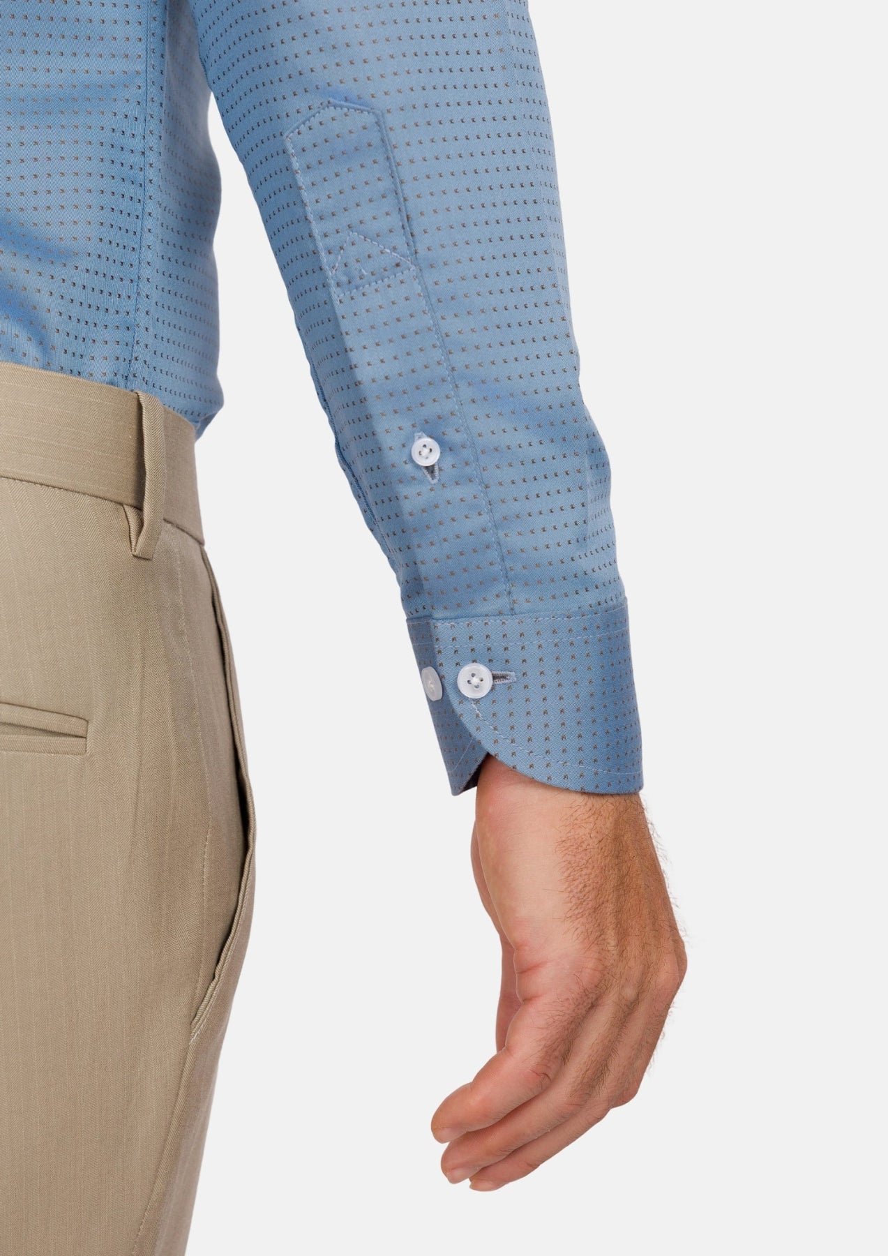 Weldon Blue Micro Jacquard Shirt - SARTORO