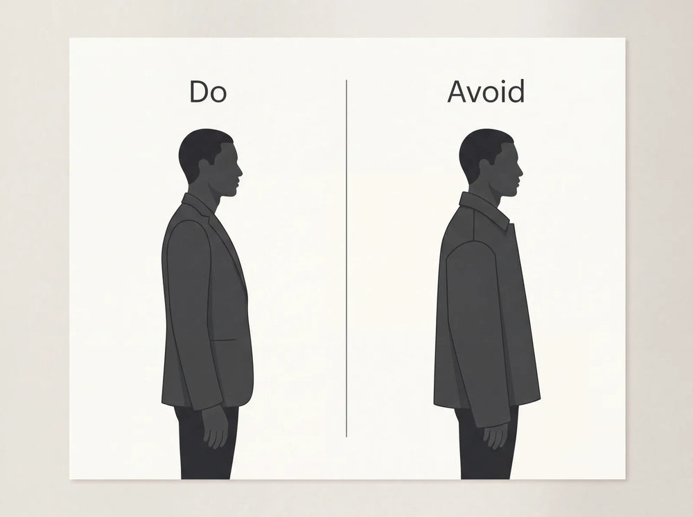 A clean well-fitted jacket compared with a boxy oversized jacket