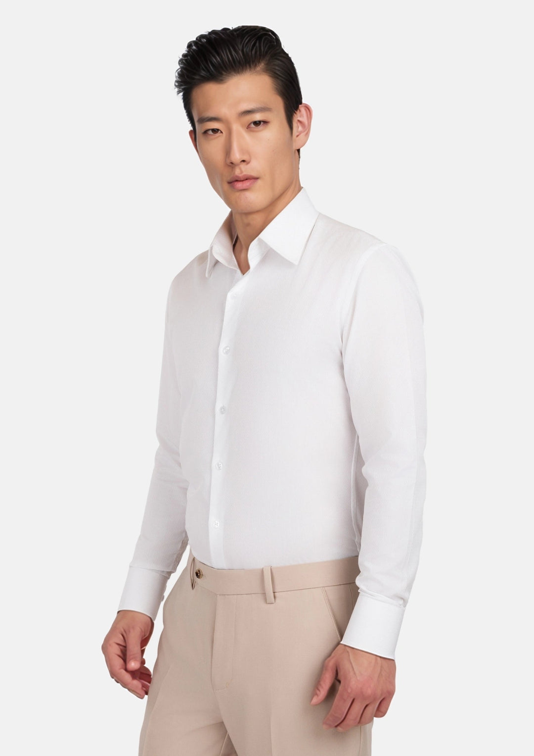 White Bamboo Blend Shirt - SARTORO