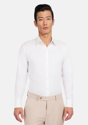 White Bamboo Blend Shirt - SARTORO