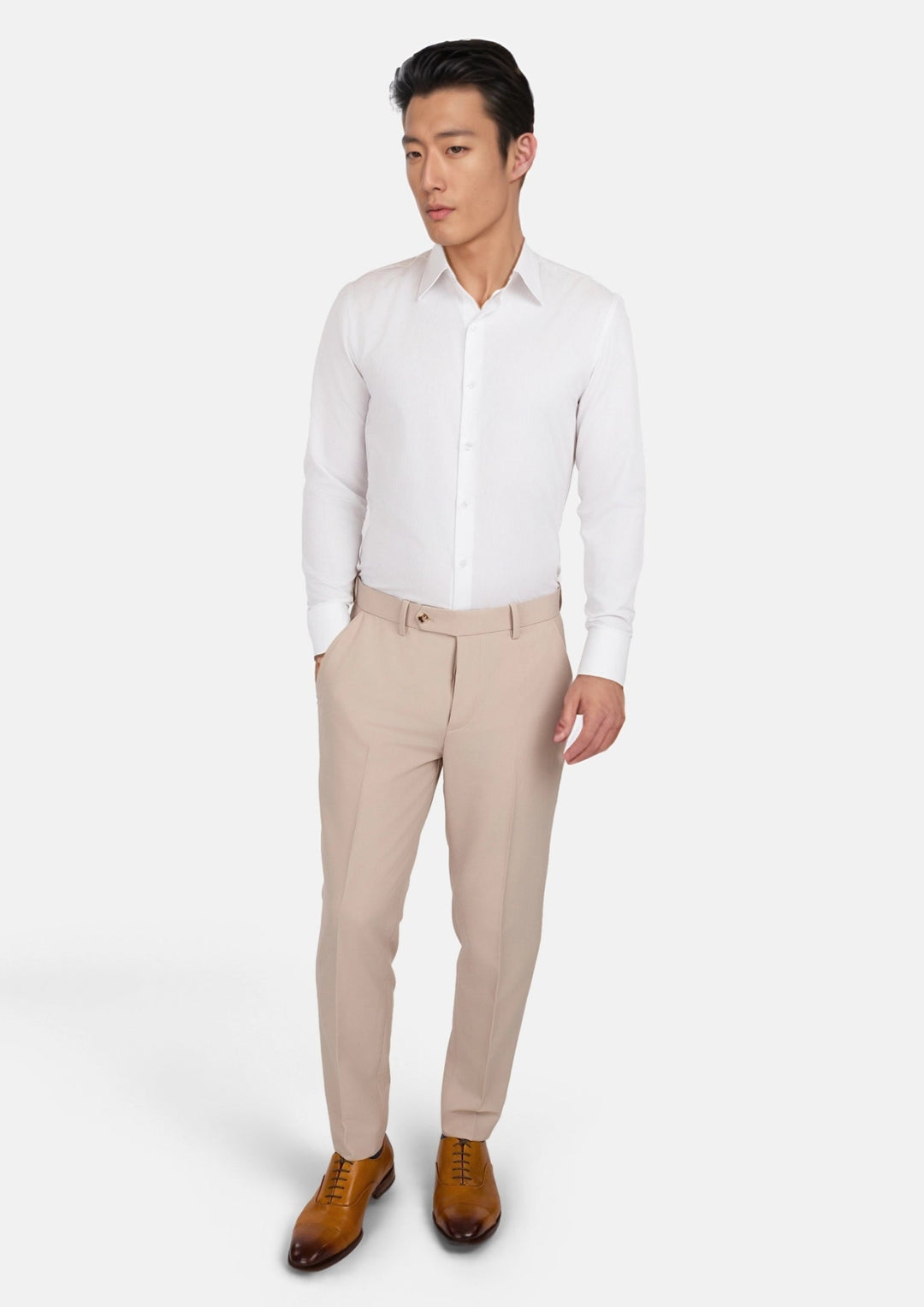 White Bamboo Blend Shirt - SARTORO