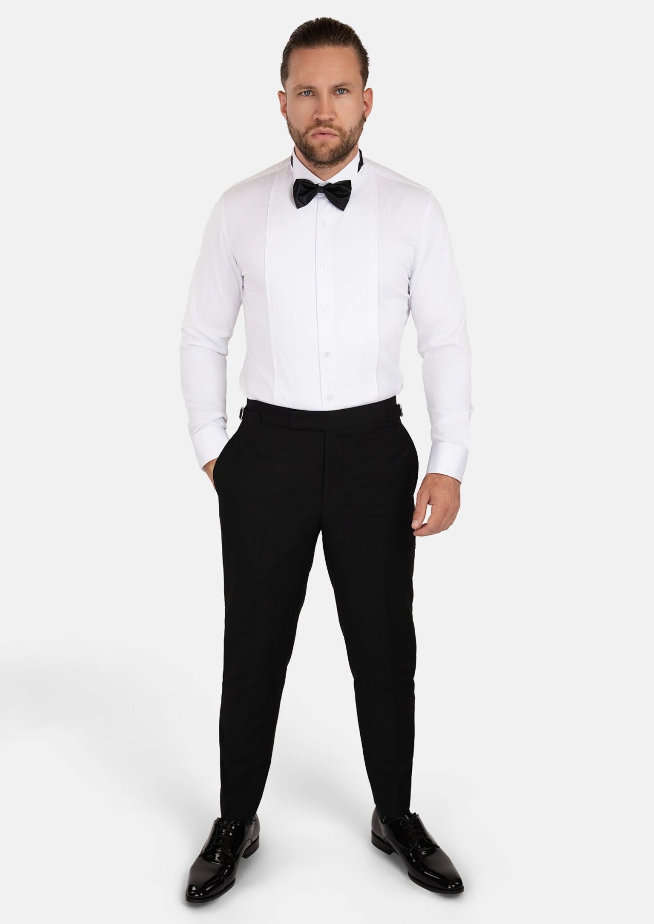 White Bamboo Tuxedo Shirt - SARTORO