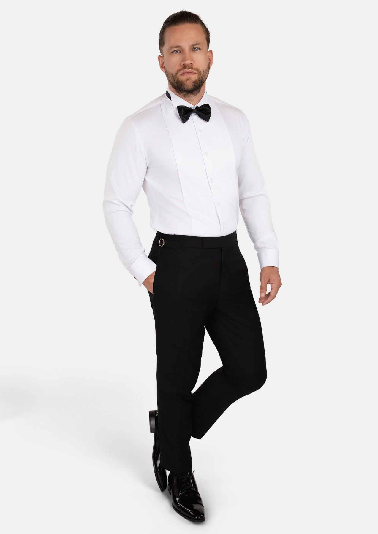 White Bamboo Tuxedo Shirt - SARTORO