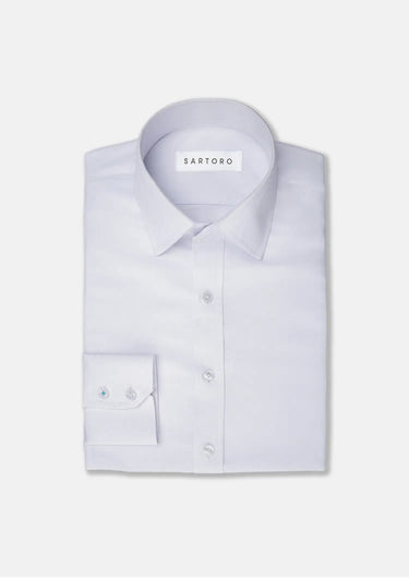 White Egyptian Cotton Broadcloth Shirt - SARTORO
