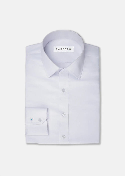 White Egyptian Cotton Broadcloth Shirt - SARTORO
