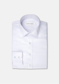White Egyptian Cotton Broadcloth Shirt - SARTORO