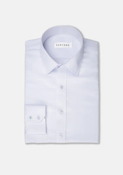 White Egyptian Cotton Broadcloth Shirt - SARTORO
