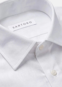 White Linen Blend Shirt - SARTORO