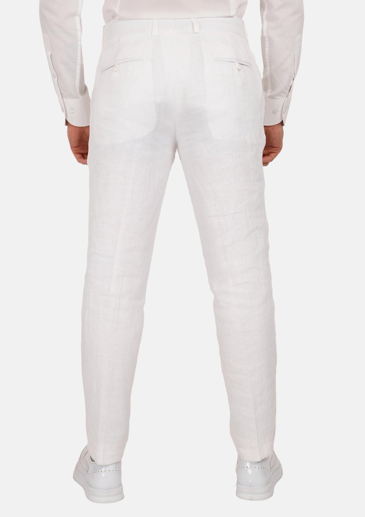 White Linen Pants - SARTORO