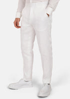 White Linen Pants - SARTORO156