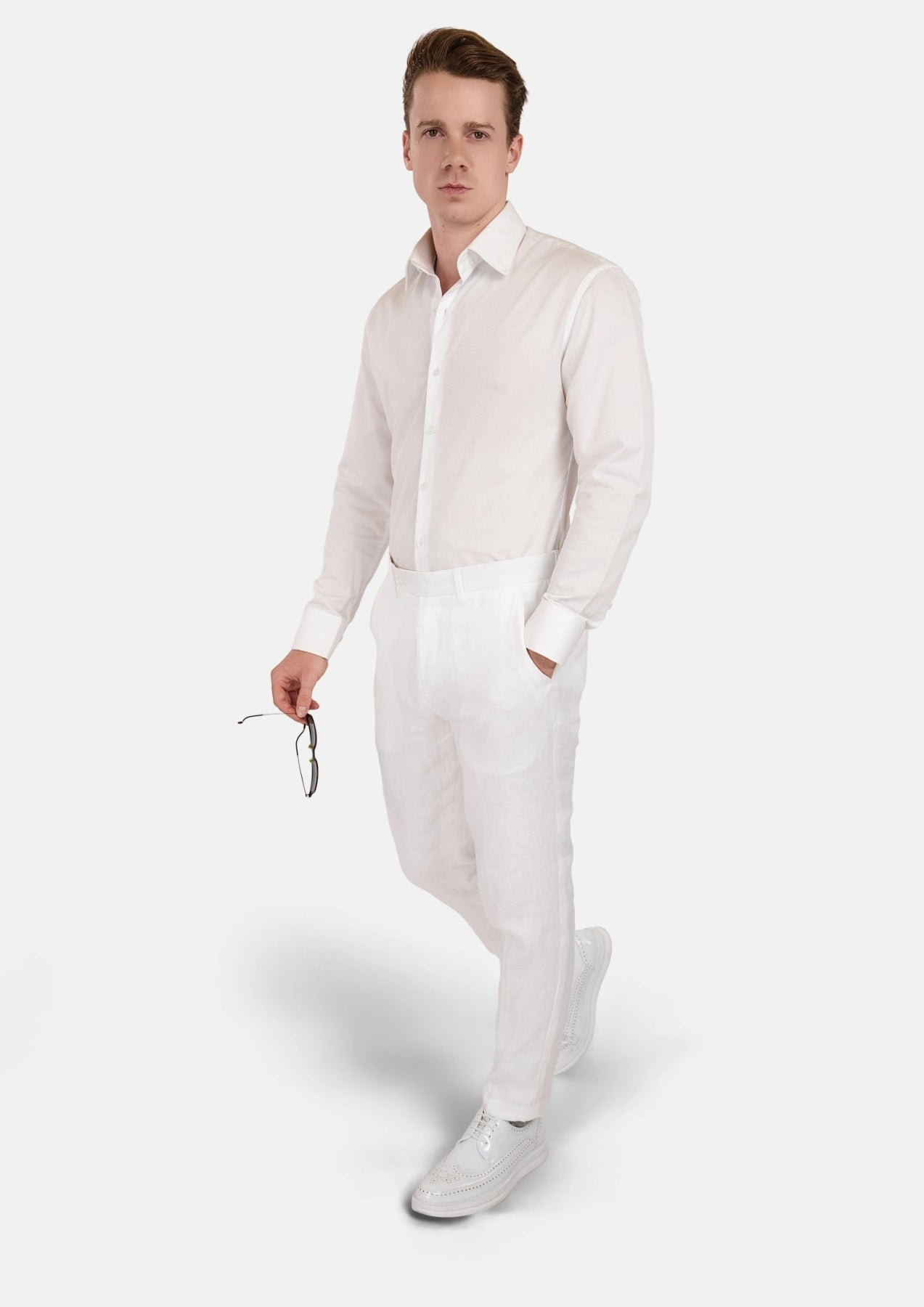 White Linen Pants - SARTORO