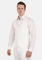 White Linen Vest - SARTORO707