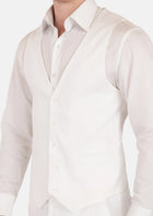 White Linen Vest - SARTORO375