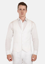White Linen Vest - SARTORO