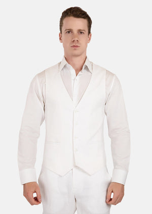 White Linen Vest
