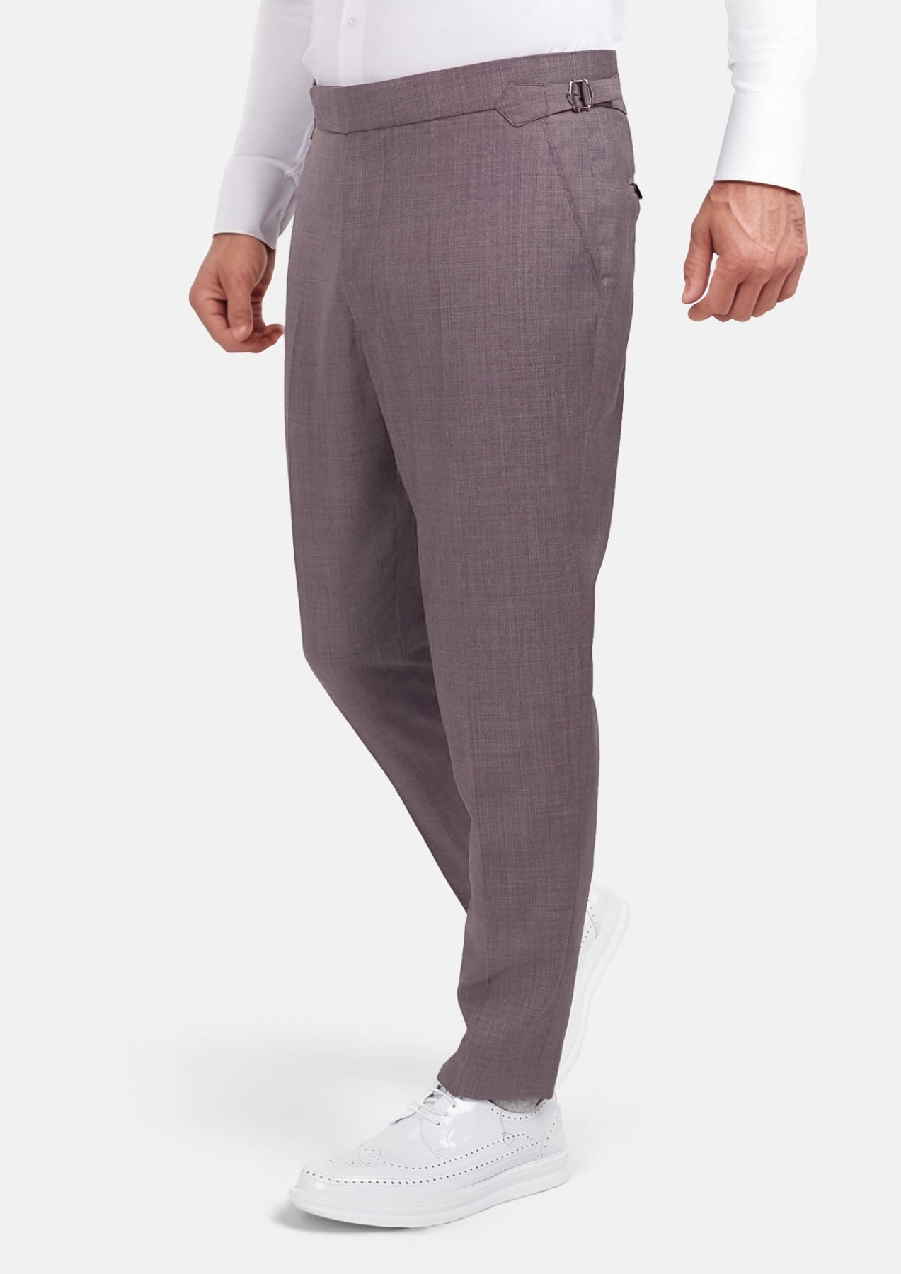 Wisteria Lilac Sharkskin Pants - SARTORO