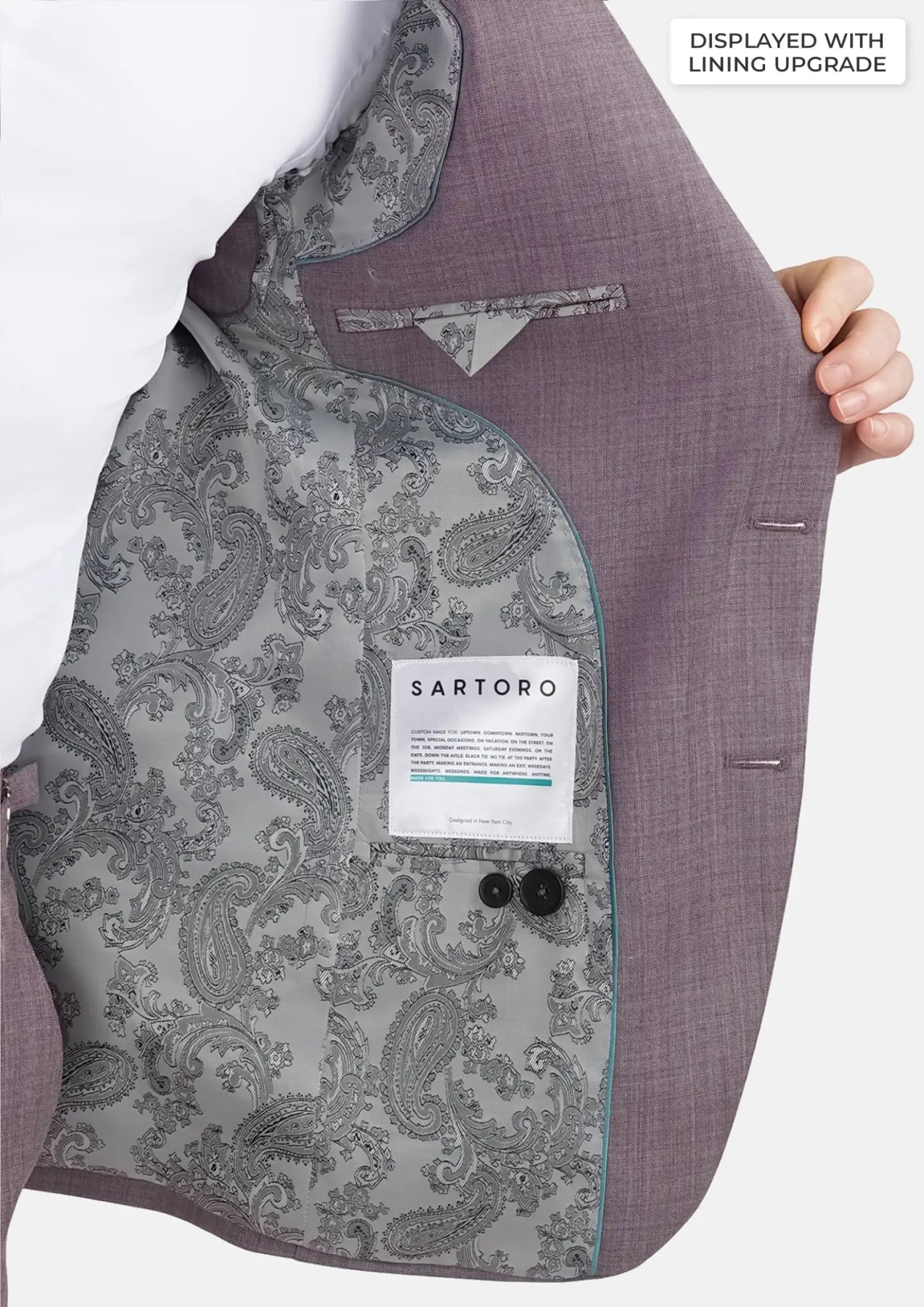 Wisteria Lilac Sharkskin Suit - SARTORO