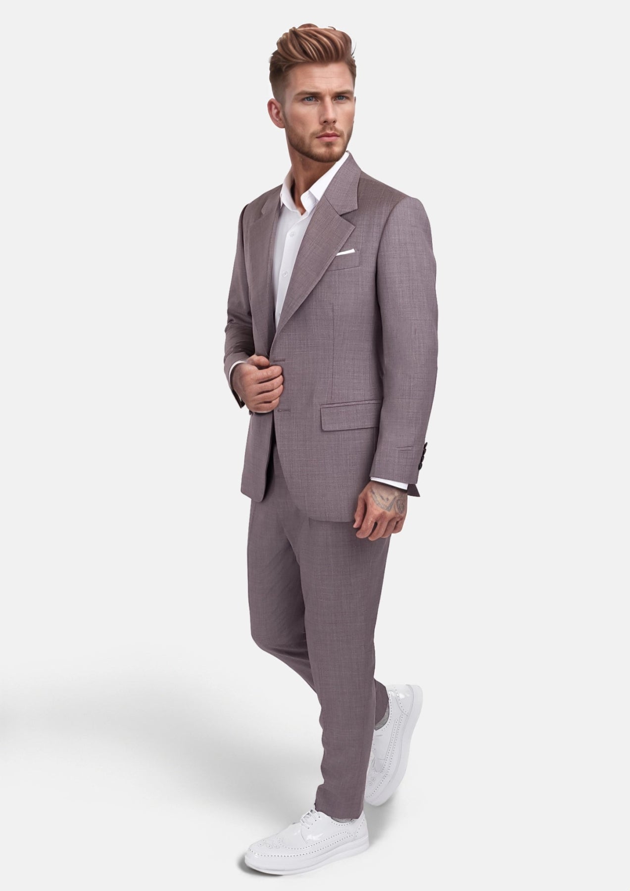 Wisteria Lilac Sharkskin Suit - SARTORO