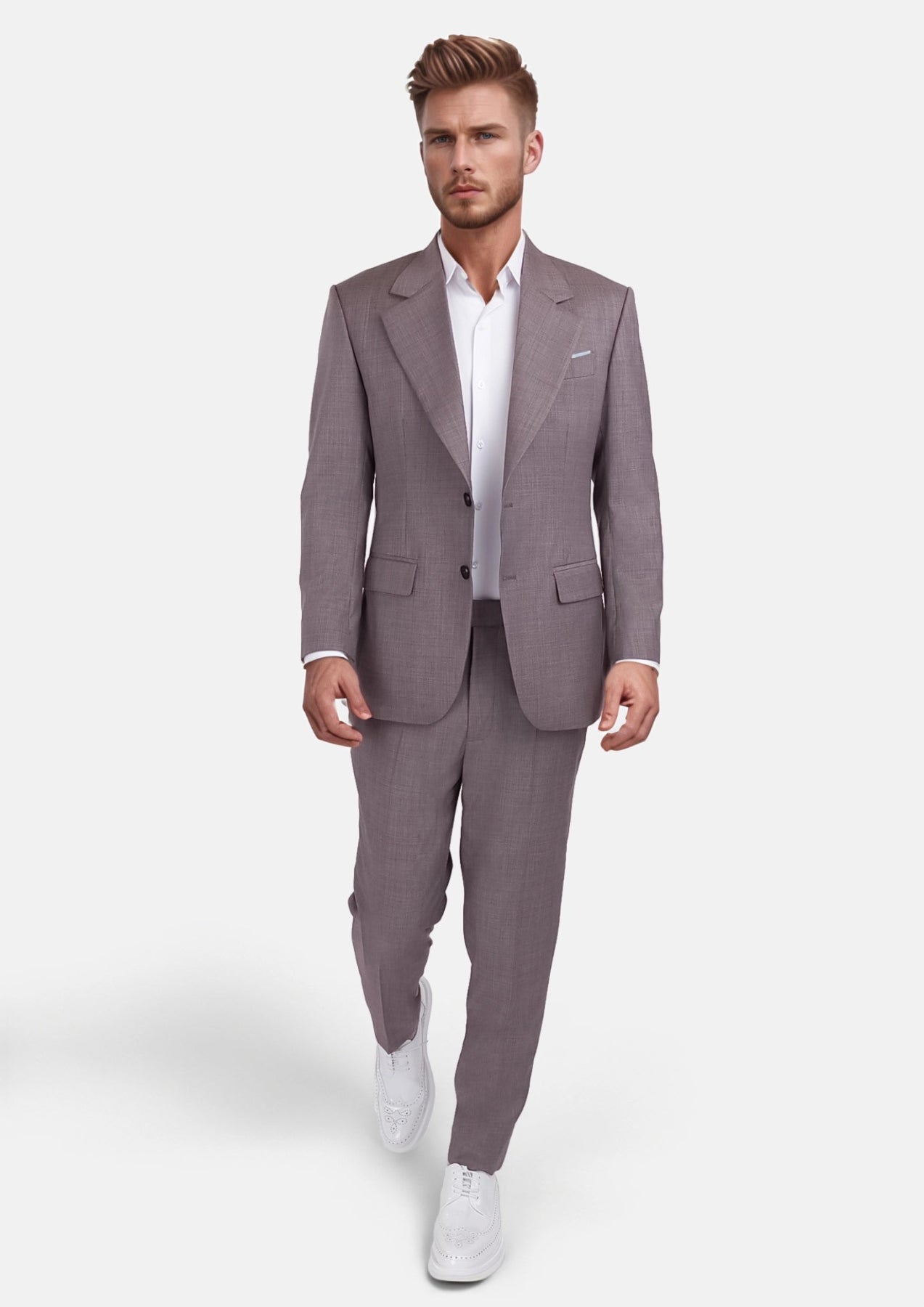 Wisteria Lilac Sharkskin Suit - SARTORO