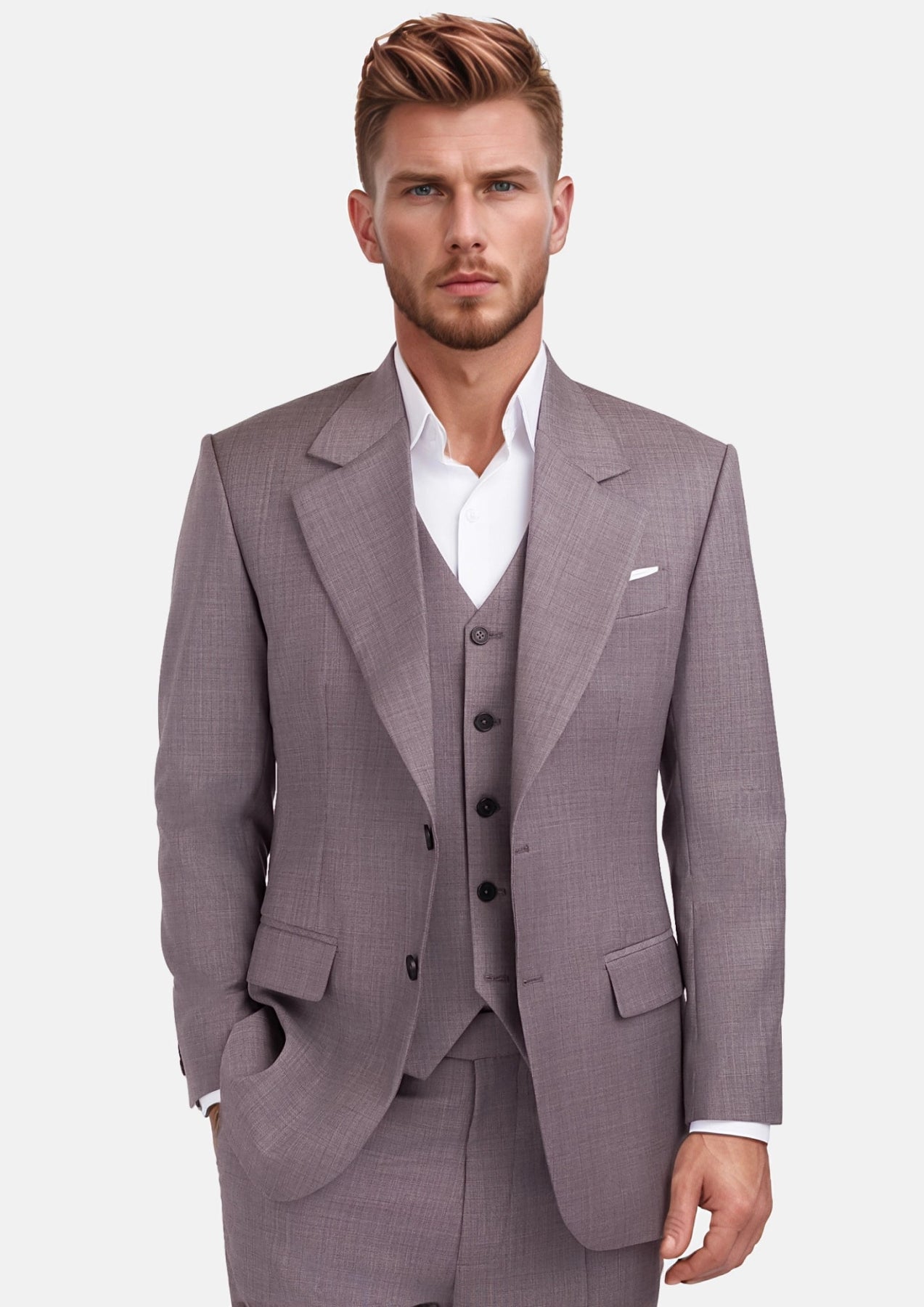 Wisteria Lilac Sharkskin Suit - SARTORO