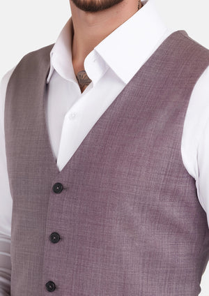 Wisteria Lilac Sharkskin Vest - SARTORO