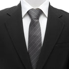 Woven Gray Stripe Men's Tie - SARTORO680