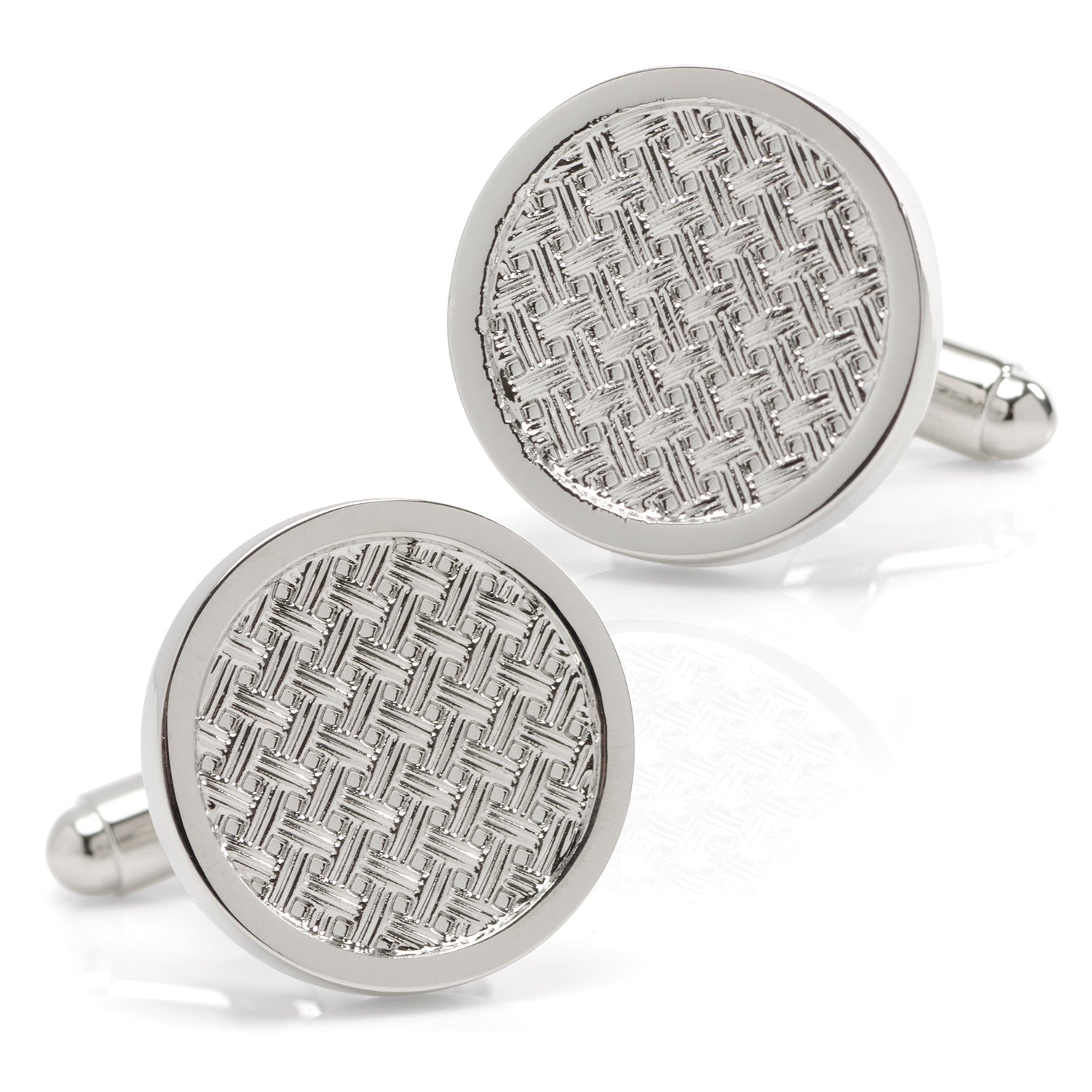 Woven Metal Silver Cufflinks - SARTORO506