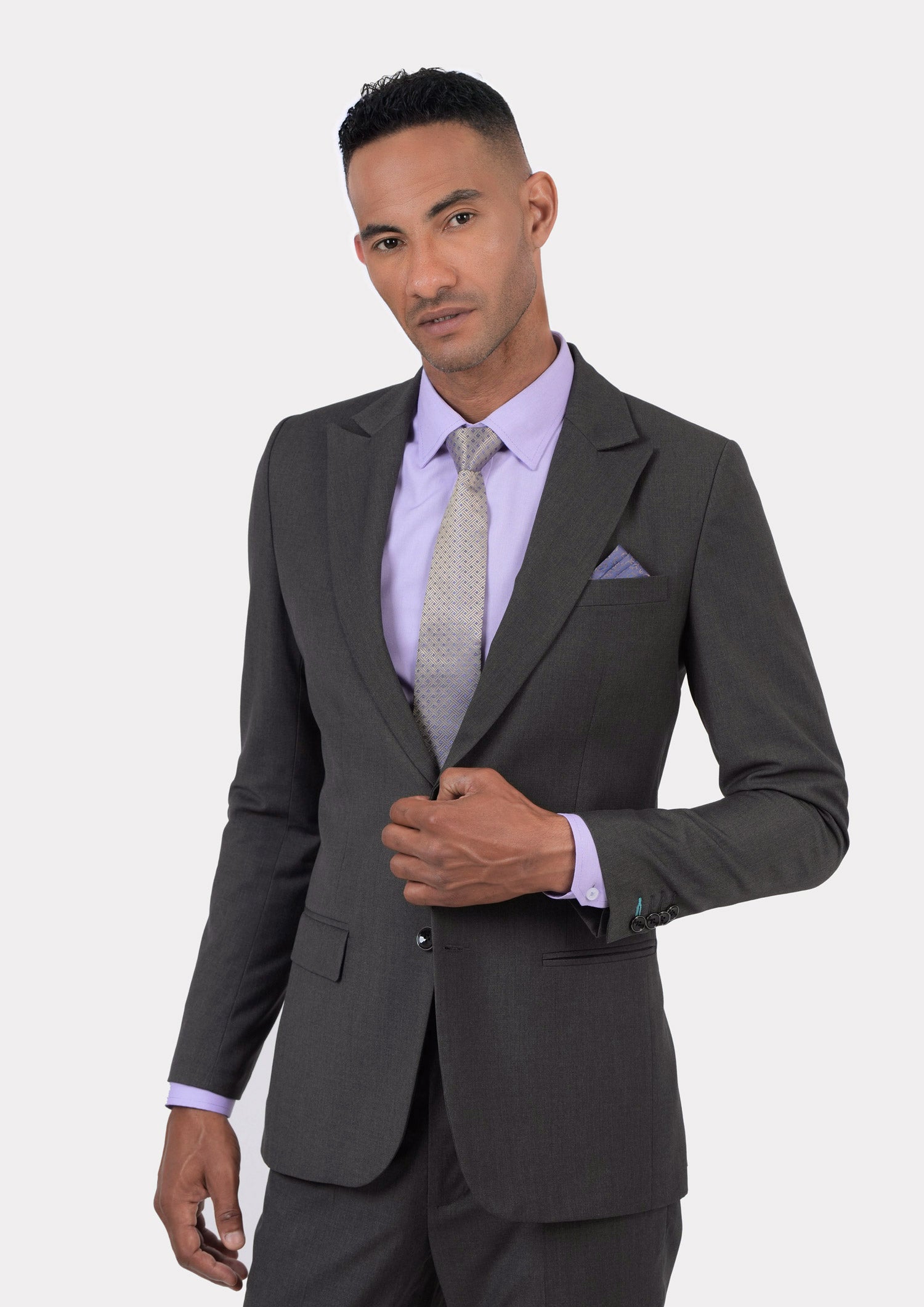 Bryant Charcoal Crosshatch Suit - SARTORO