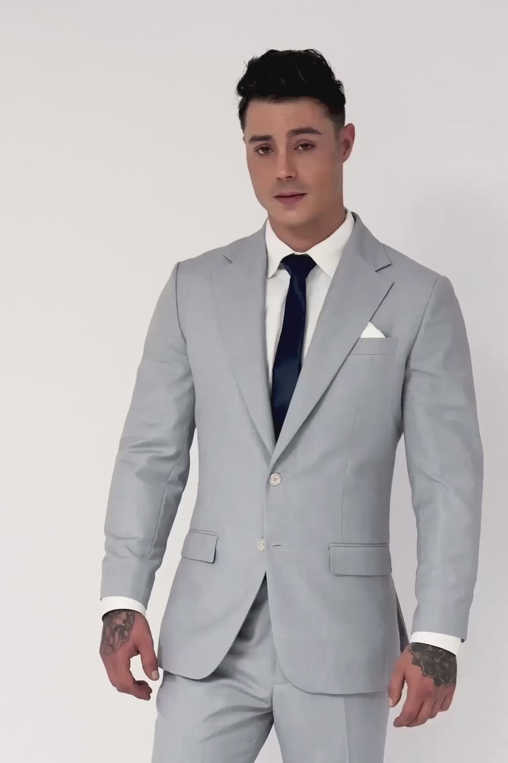 Ellis Powder Grey Twill Jacket