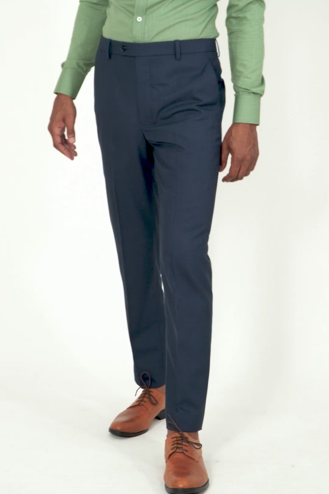 Aegean Blue Sharkskin Pants