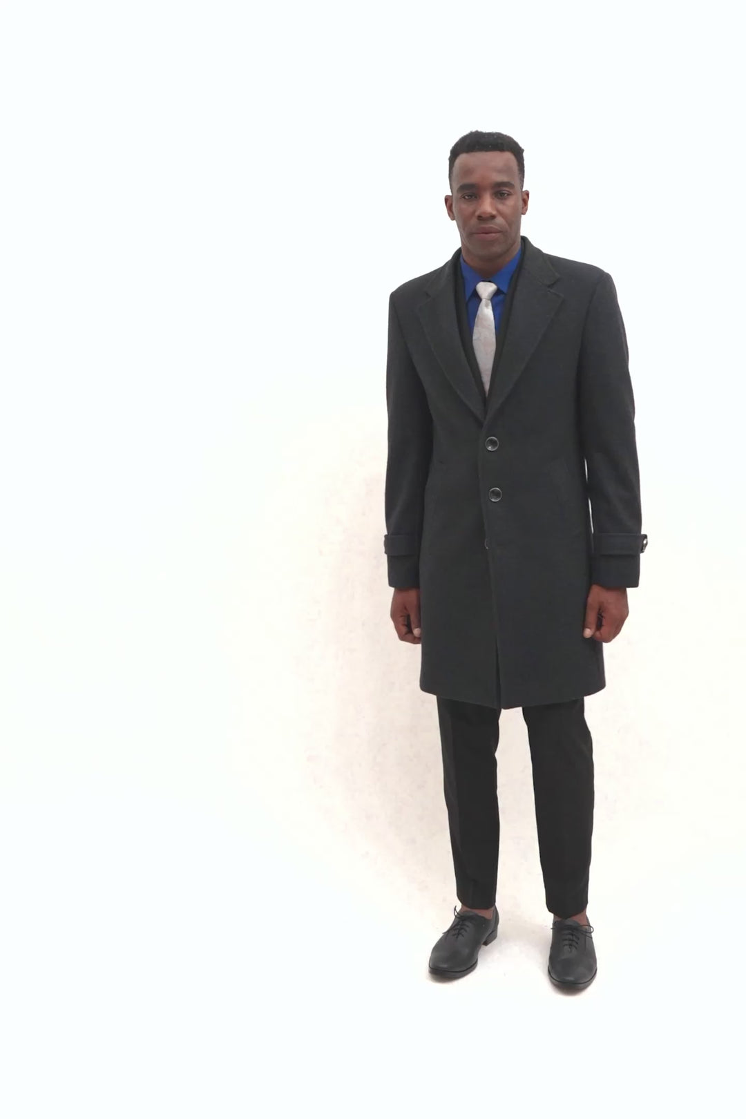 Charcoal Wool Classic Overcoat