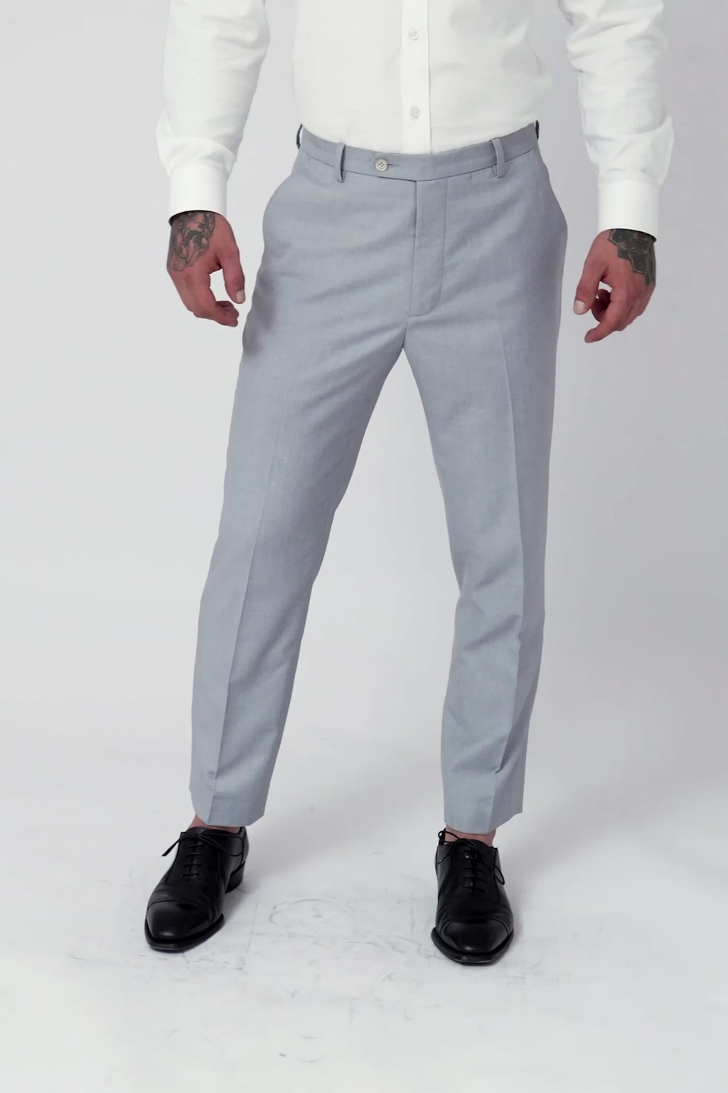 Powder Grey Twill Pants