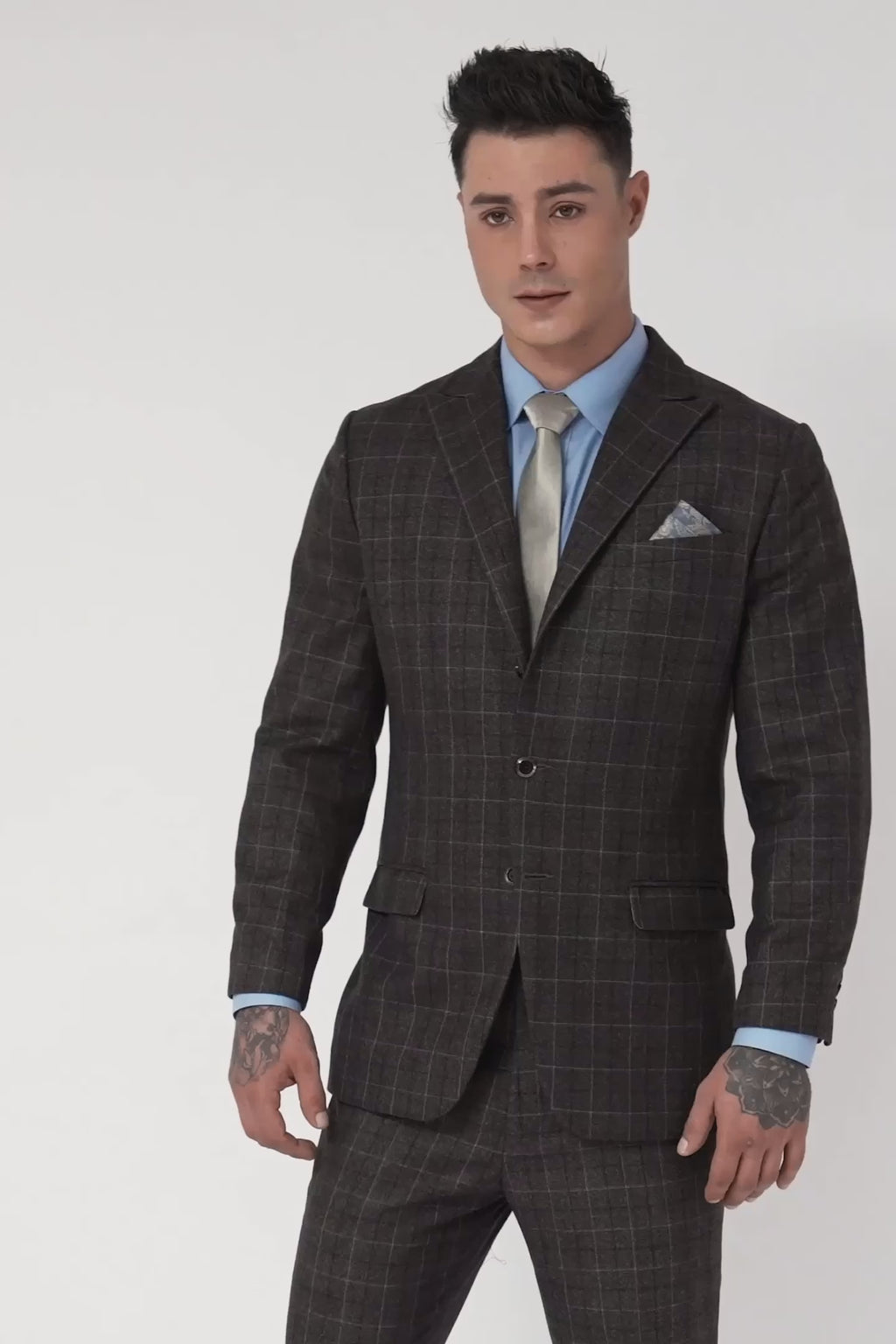 Montauk Cedar Brown Flannel Windowpane Jacket