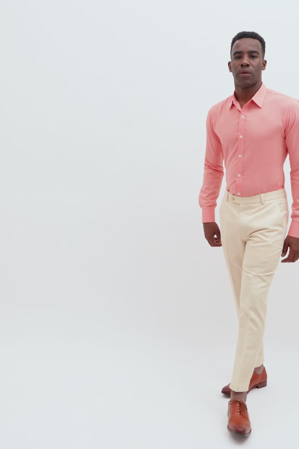 Coral Egyptian Cotton Broadcloth Shirt