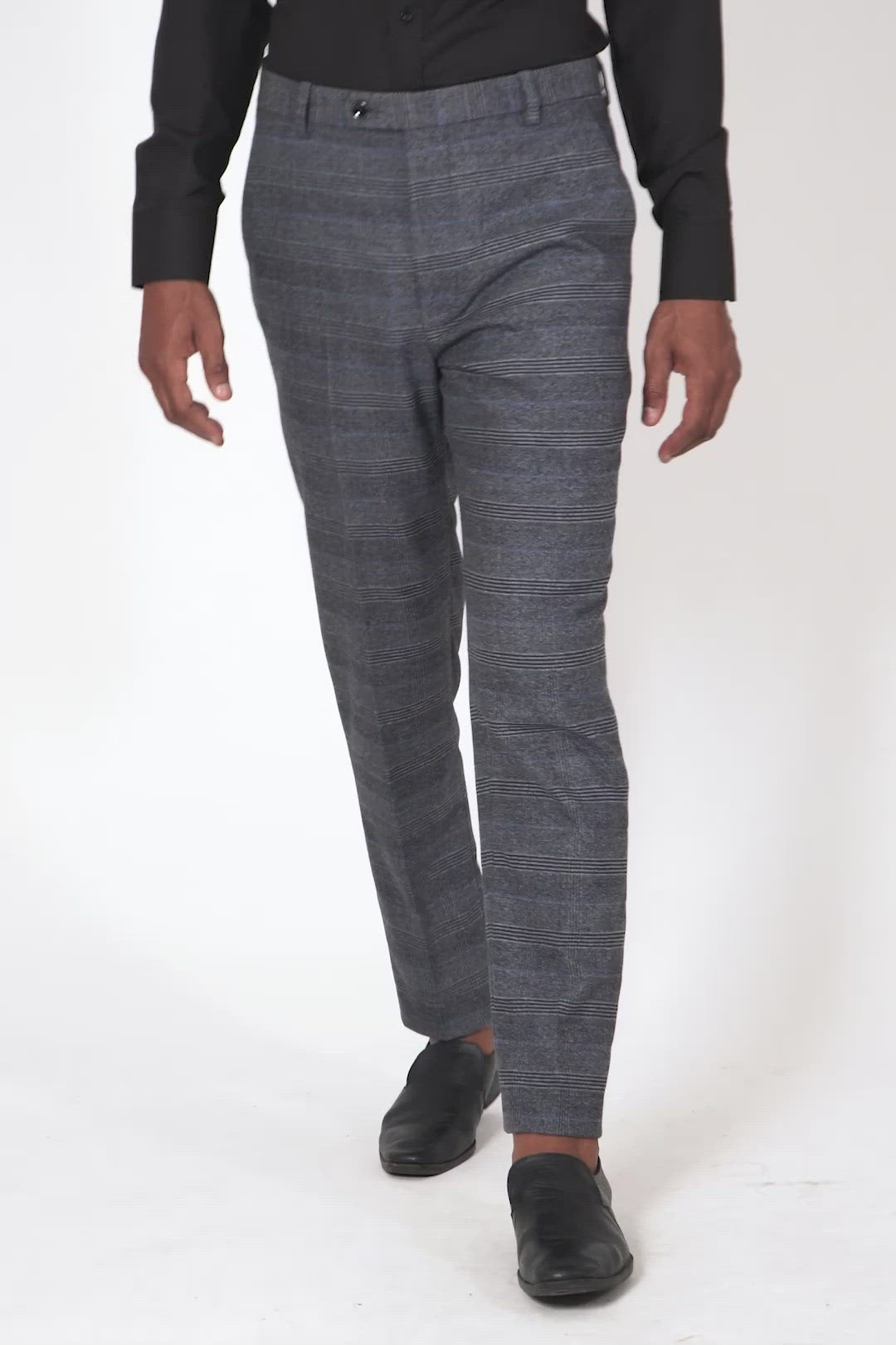 Dark Grey Prince of Wales Pants