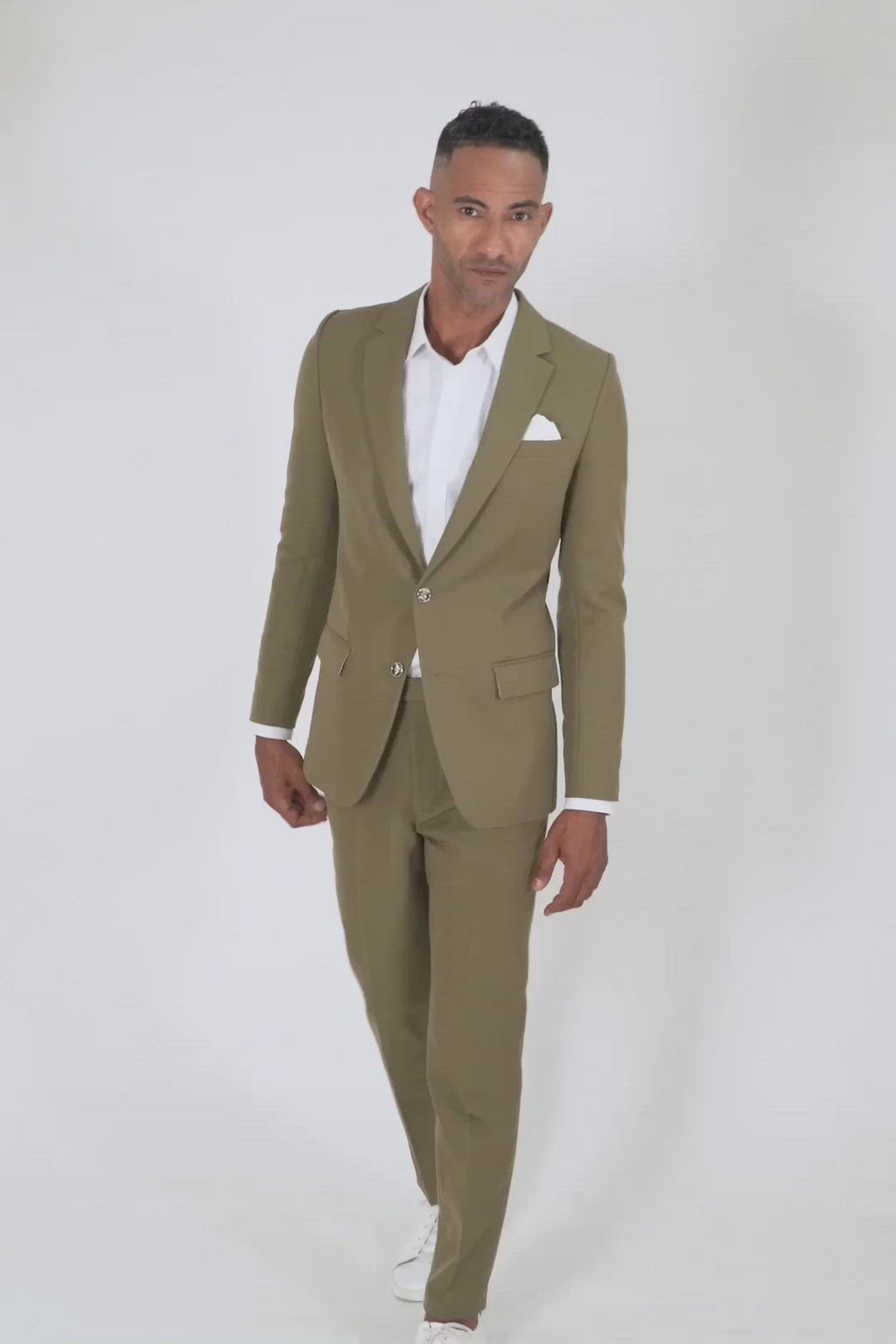 Astor British Khaki Cotton Suit