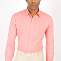 Coral Egyptian Cotton Broadcloth Shirt - SARTORO