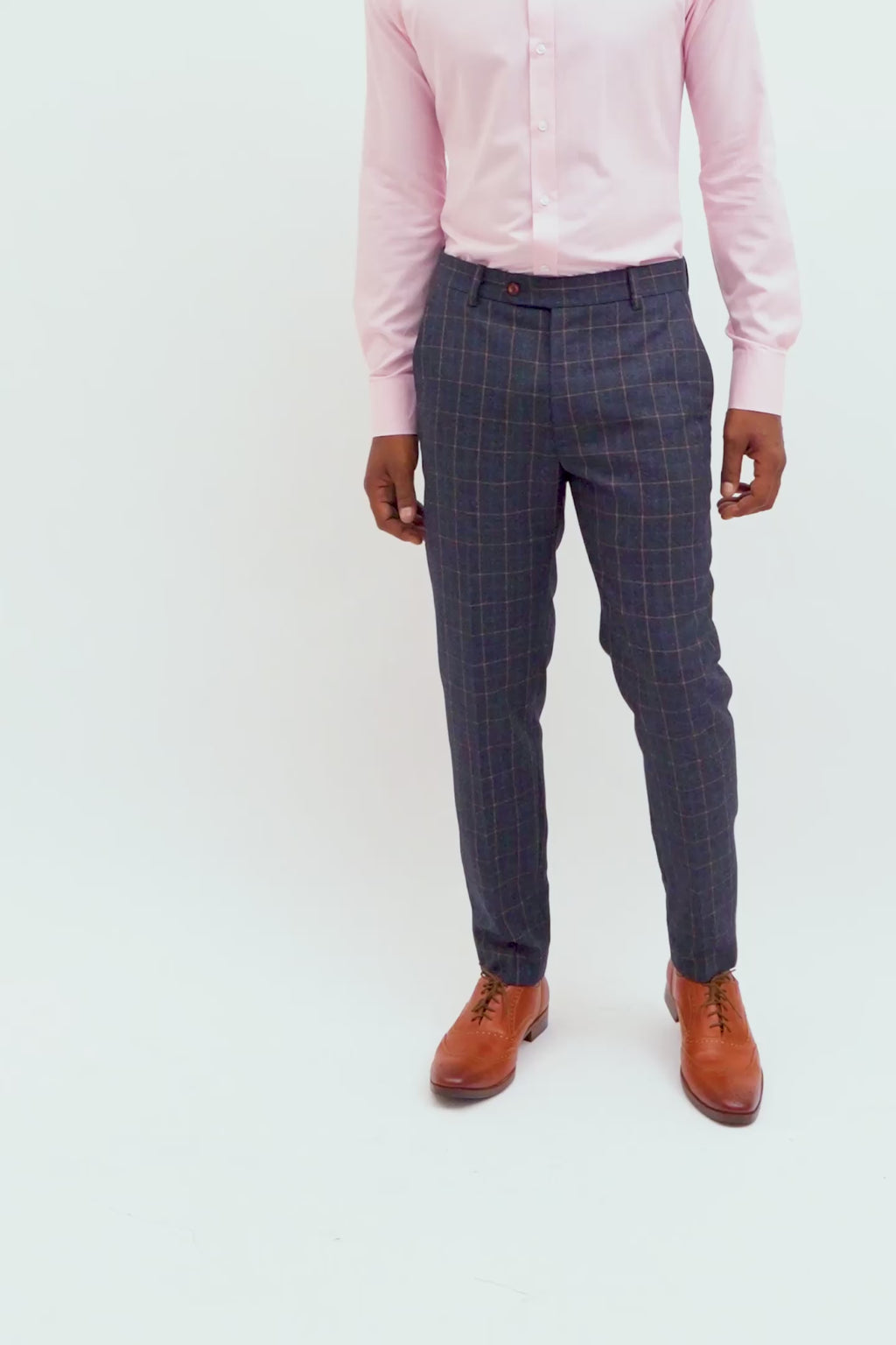 Spruce Blue Flannel Windowpane Pants