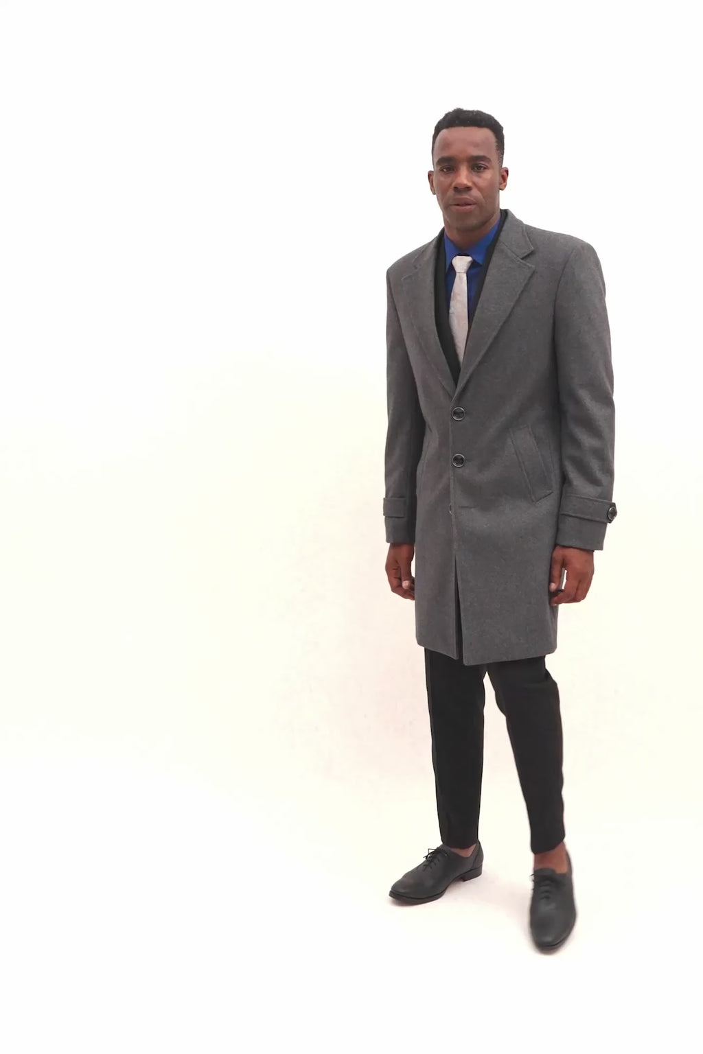 Grey Wool Classic Overcoat