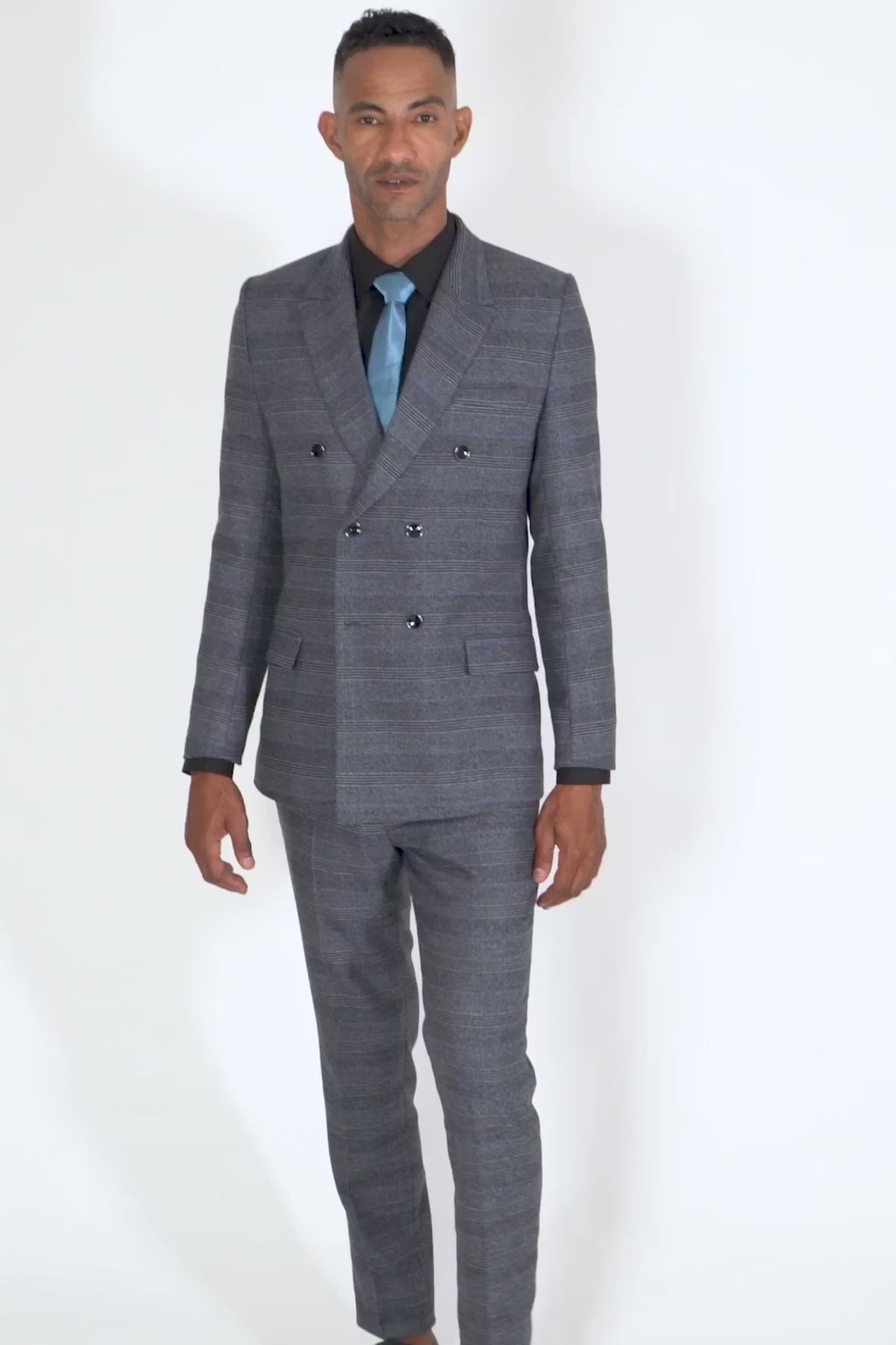 Rockafeller Dark Grey Prince of Wales Suit