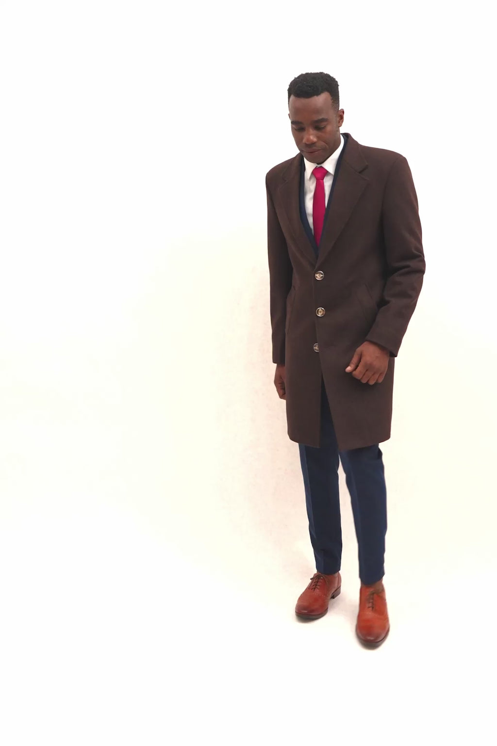 Brown Wool Classic Overcoat