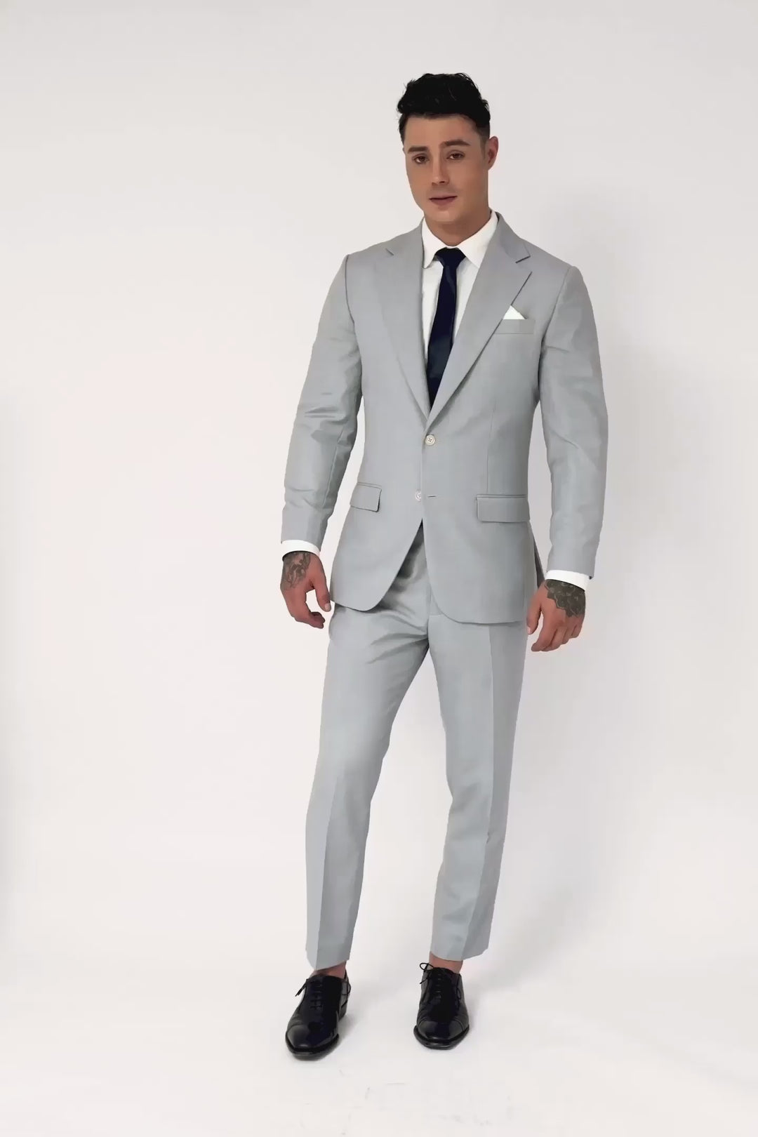 Ellis Powder Grey Twill Suit