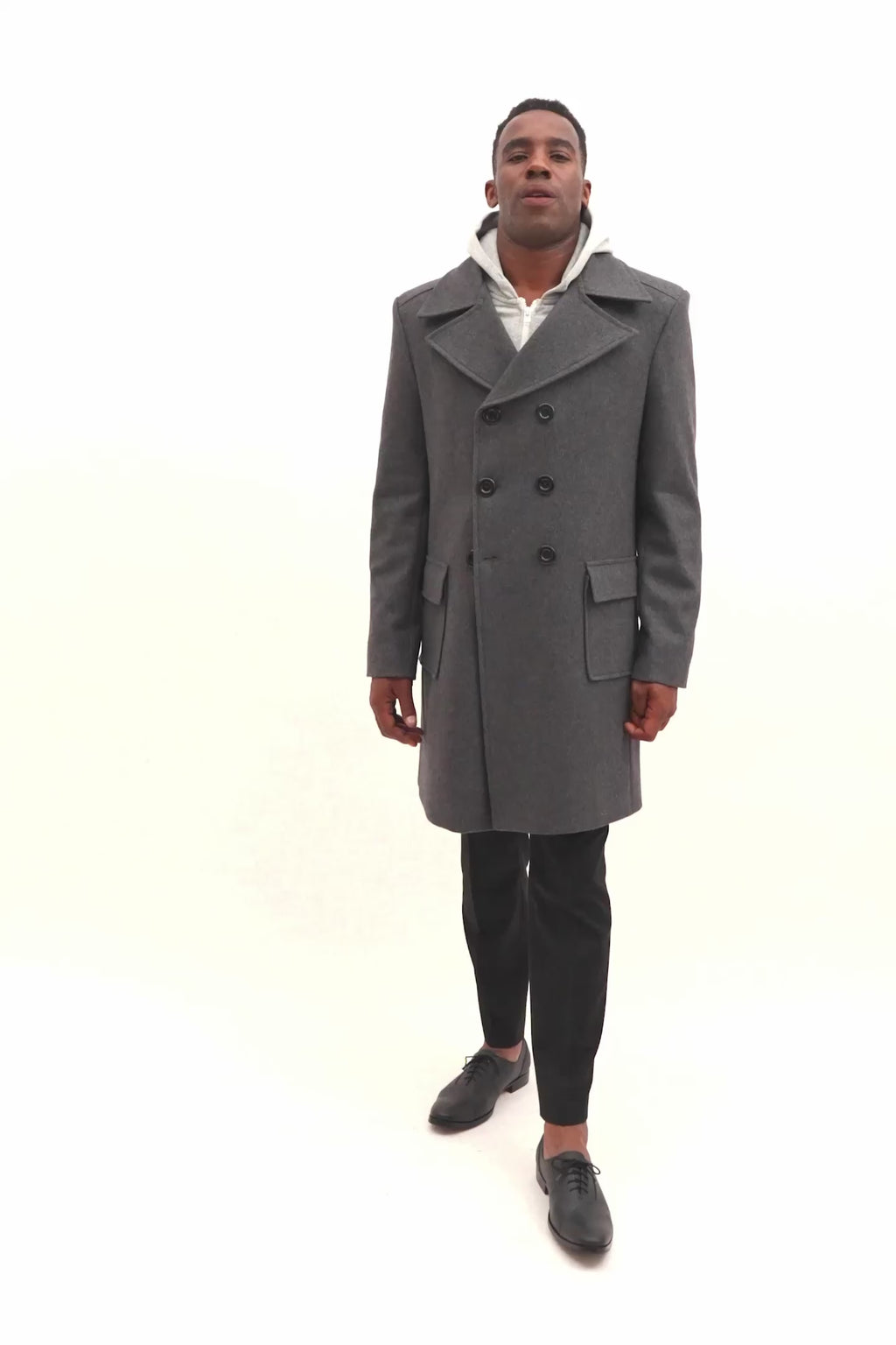 Grey Wool Signature Peacoat